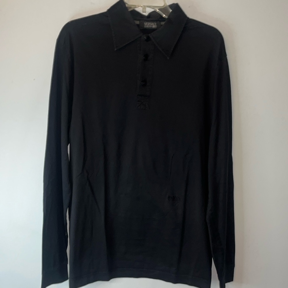 Versace Classic V2 Mens XL Longesleeve Shirt 1/4 V Opening Collar